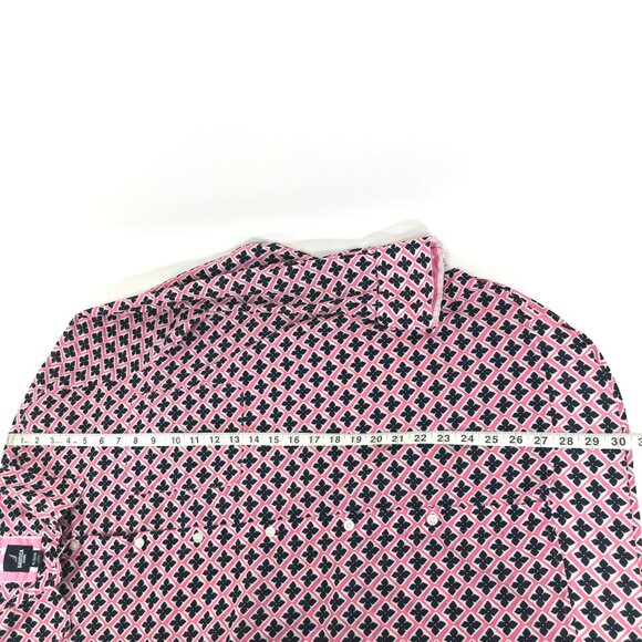 Nautica Jeans Geometric Print Button Down Shirt Women's XL Long Sleeve Cotton - Picture 9 of 11